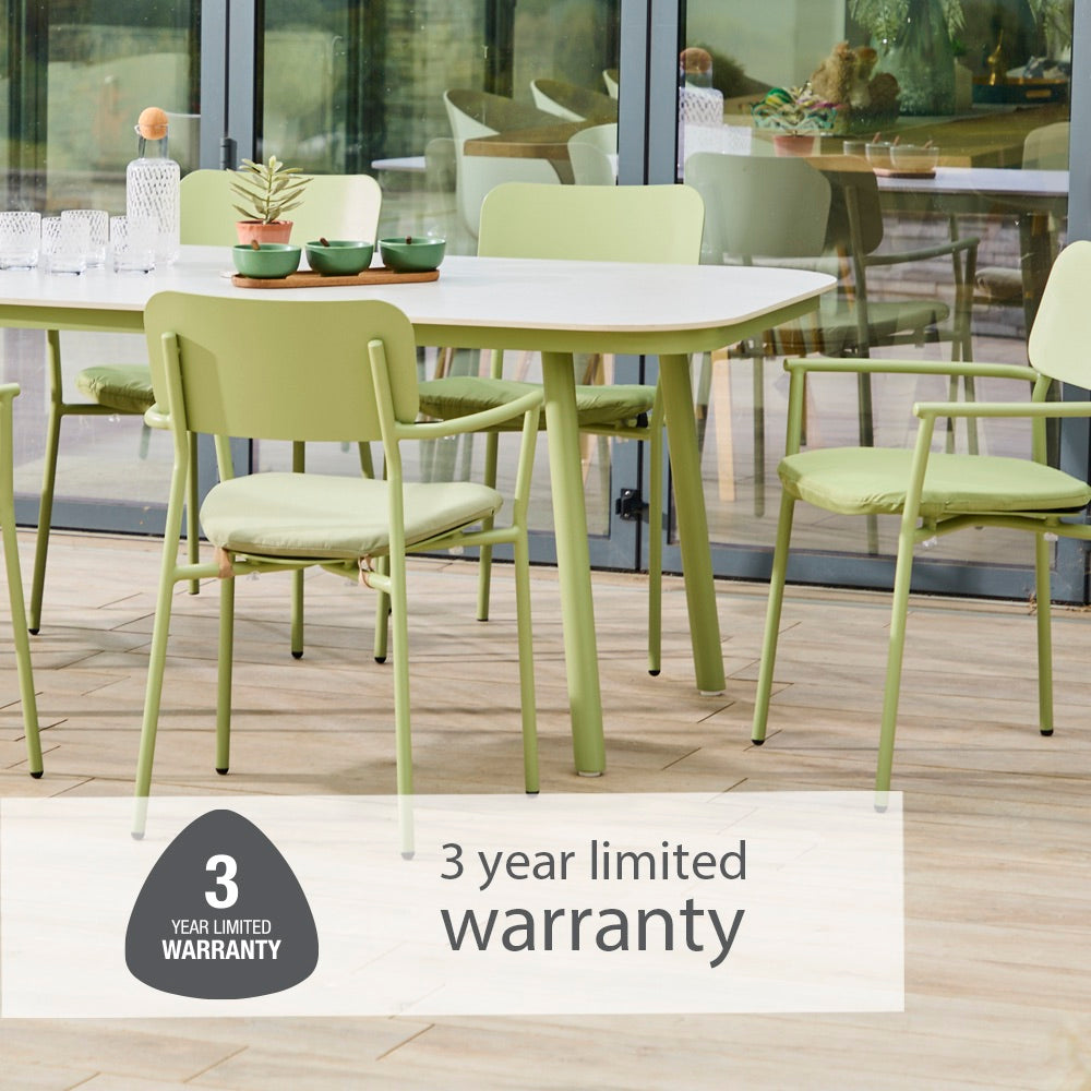 Laguna Pistachio 6 Seat Rectangular Dining Set