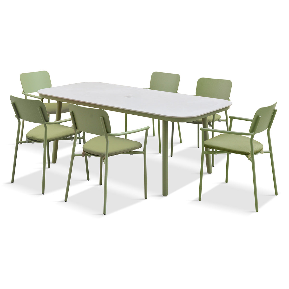 Laguna Pistachio 6 Seat Rectangular Dining Set