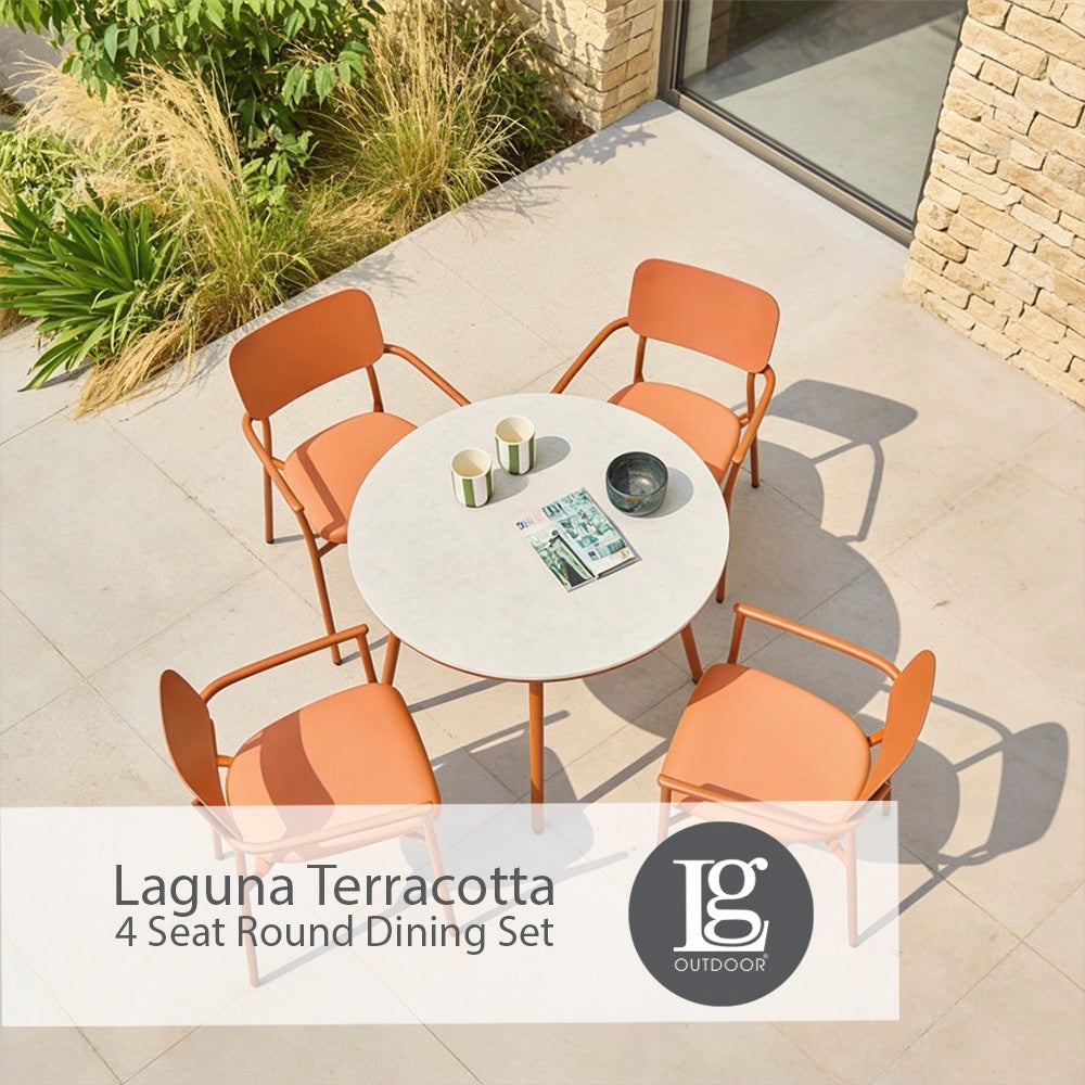 Laguna Terracotta 4 Seat Round Dining Set
