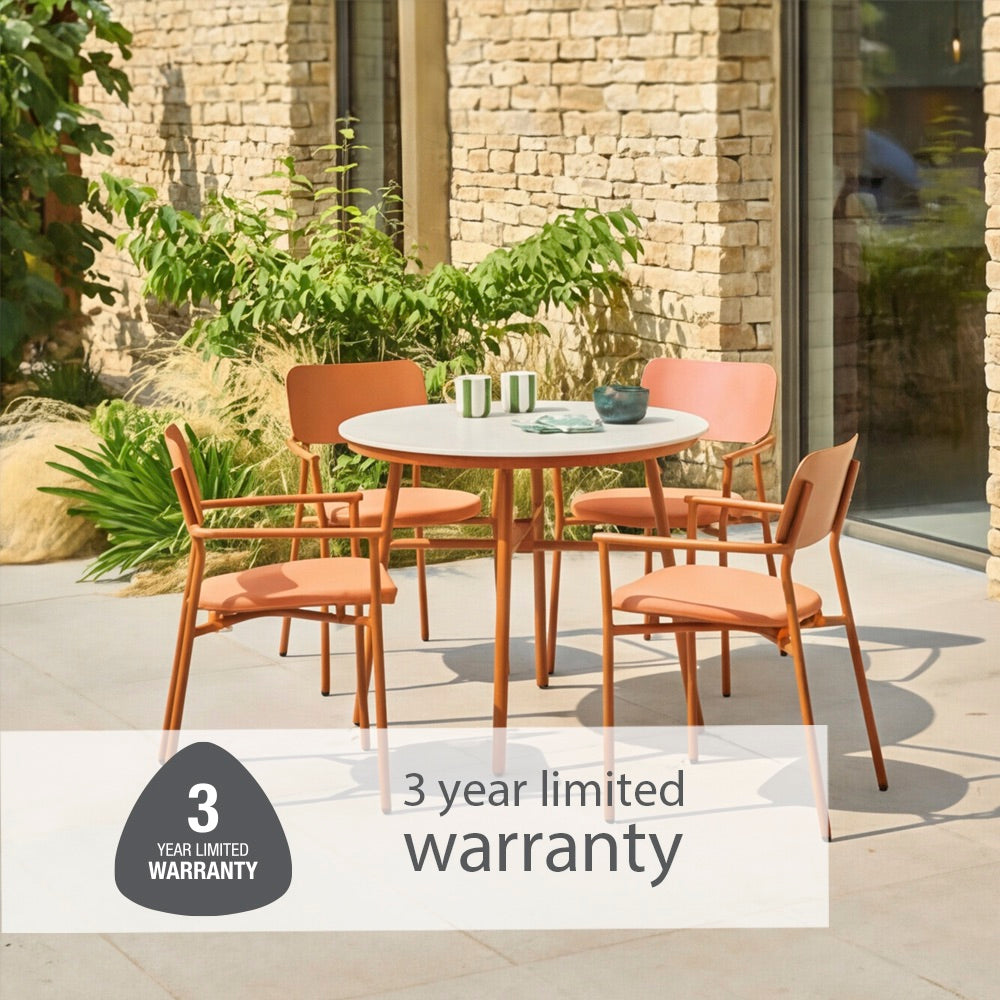 Laguna Terracotta 4 Seat Round Dining Set