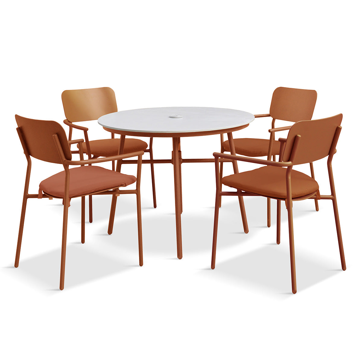 Laguna Terracotta 4 Seat Round Dining Set