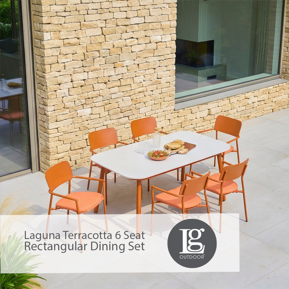 Laguna Terracotta 6 Seat Rectangular Dining Set