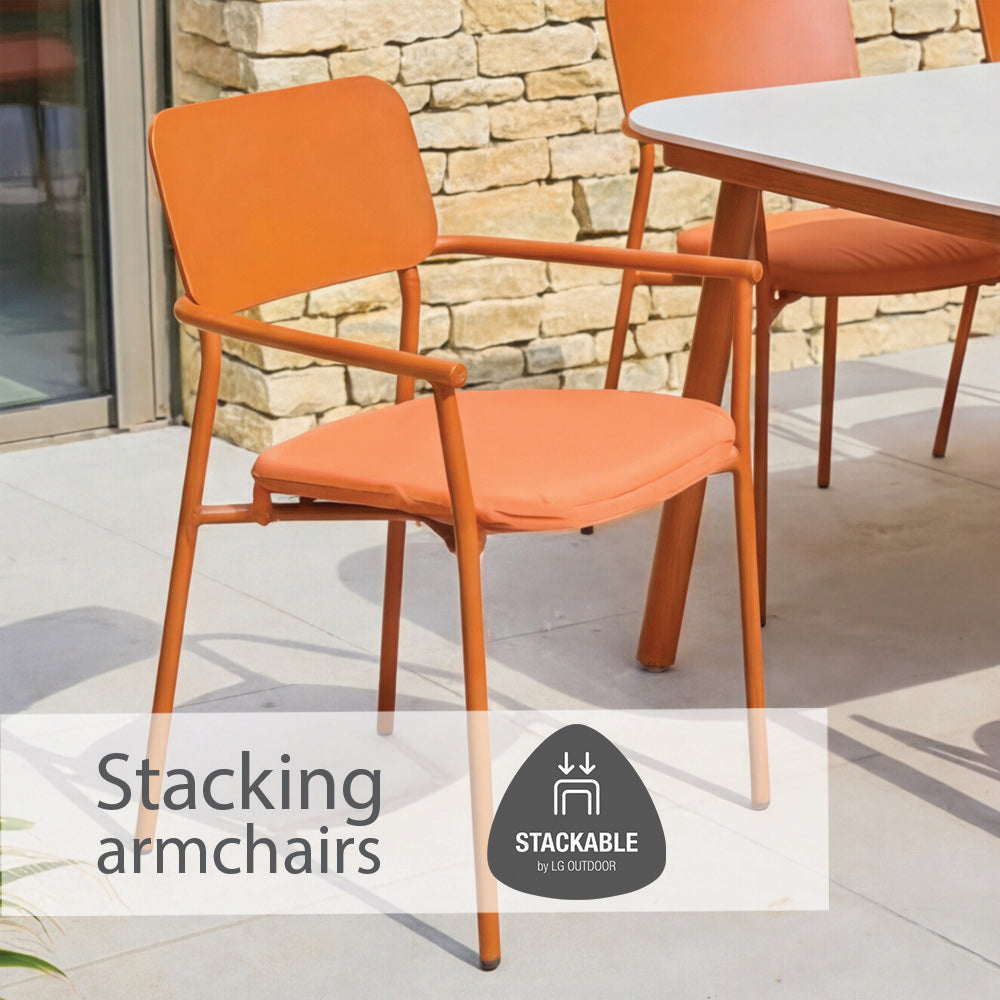 Laguna Terracotta 6 Seat Rectangular Dining Set