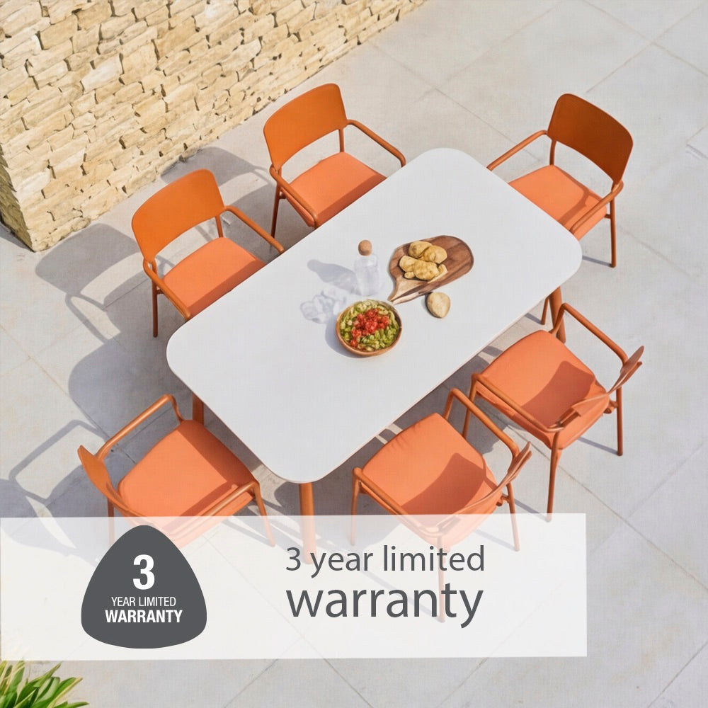 Laguna Terracotta 6 Seat Rectangular Dining Set