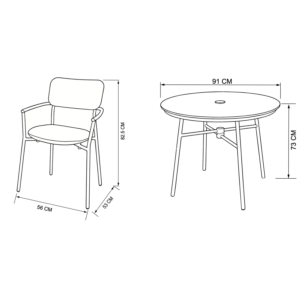 Laguna Terracotta 4 Seat Round Dining Set