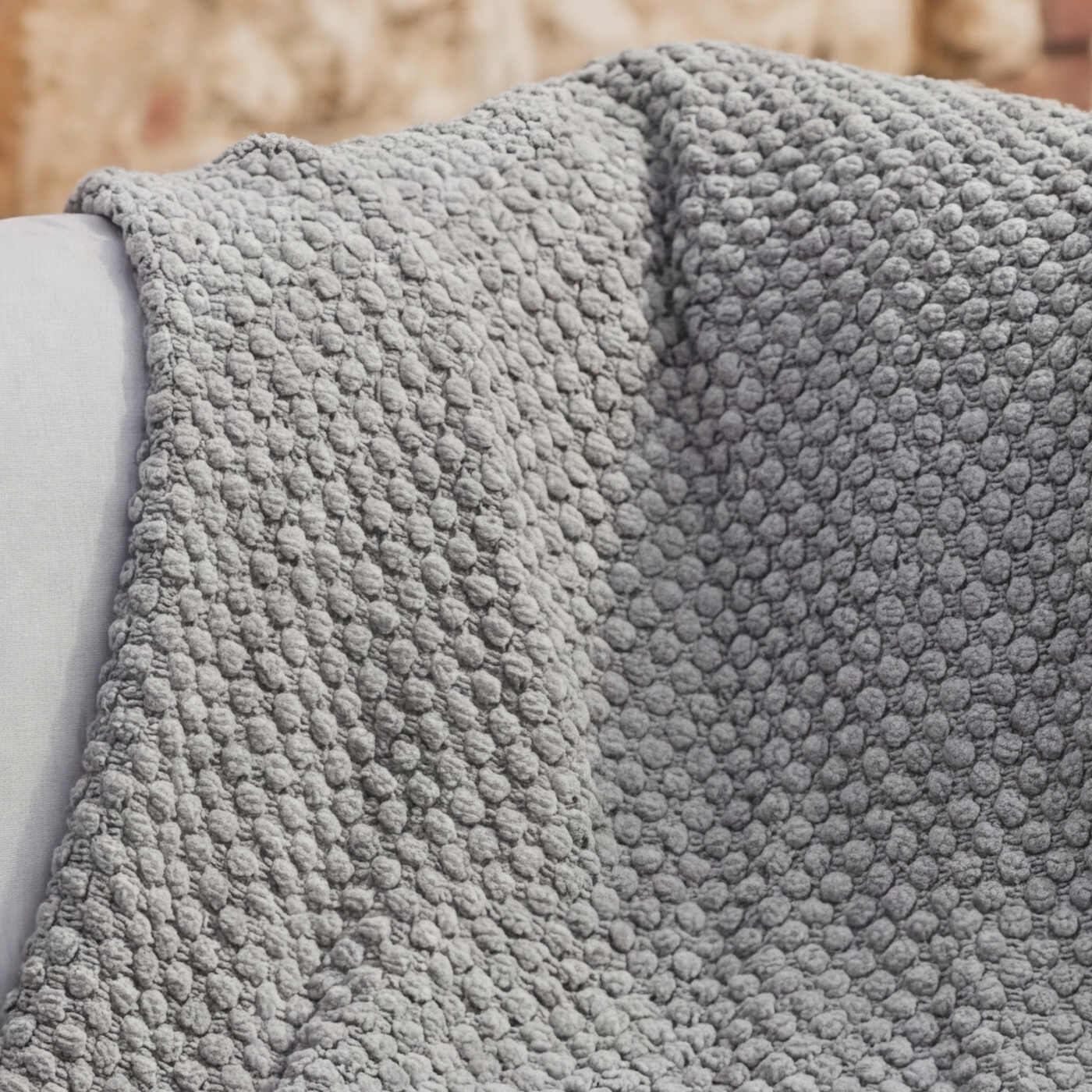 Knitted Throw - Mink Grey