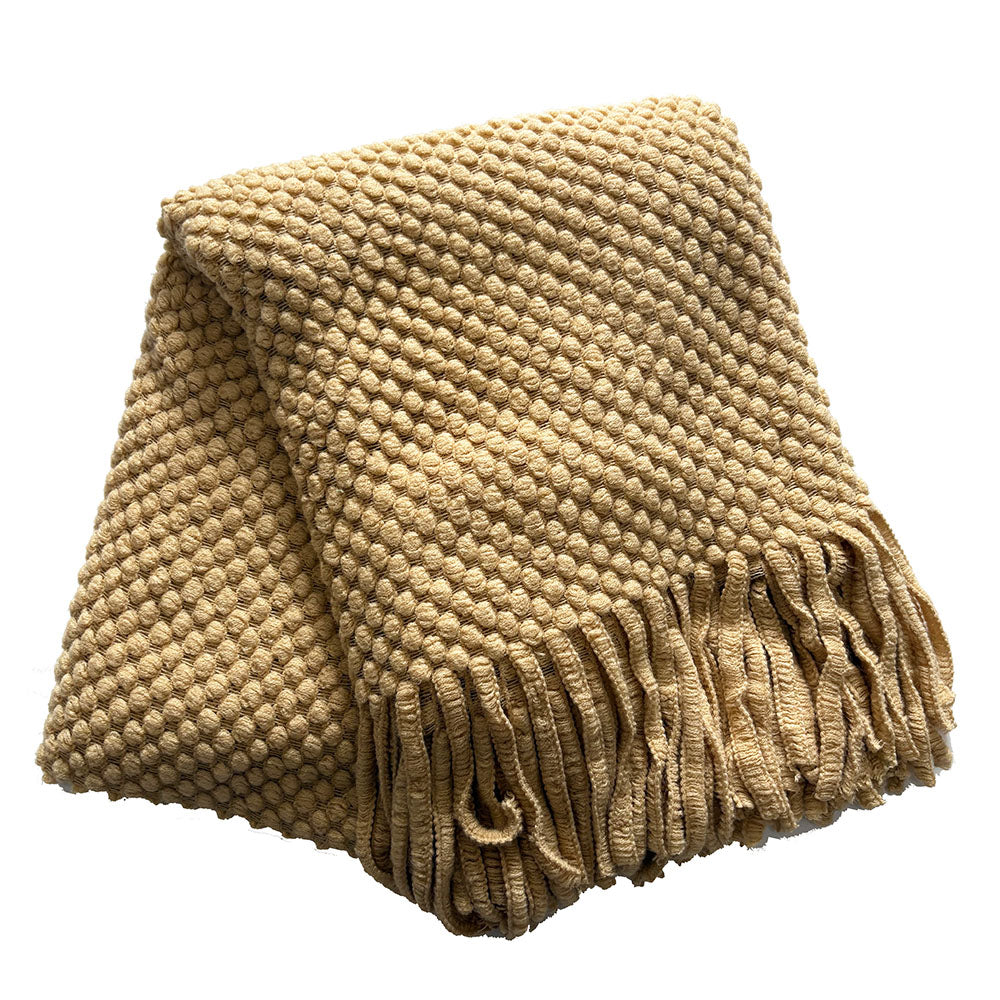 Knitted Throw - Warm Sand