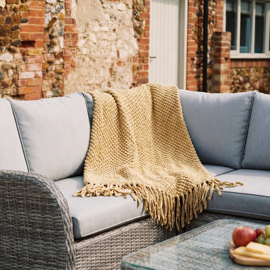 Knitted Throw - Warm Sand