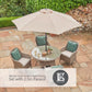 Monte Carlo Sand 4 Seat Dining Set with 2.5m Parasol