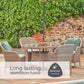 Monte Carlo Sand 4 Seat Dining Set with 2.5m Parasol