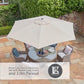 Monte Carlo Sand 6 Seat Dining Set with Weave Lazy Susan and 3.0m Parasol