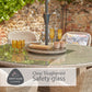 Monte Carlo Sand 6 Seat Dining Set with Weave Lazy Susan and 3.0m Parasol