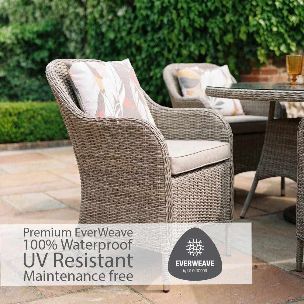 Monte Carlo Sand 8 Seat Dining Set with Weave Lazy Susan and 3.0m Parasol