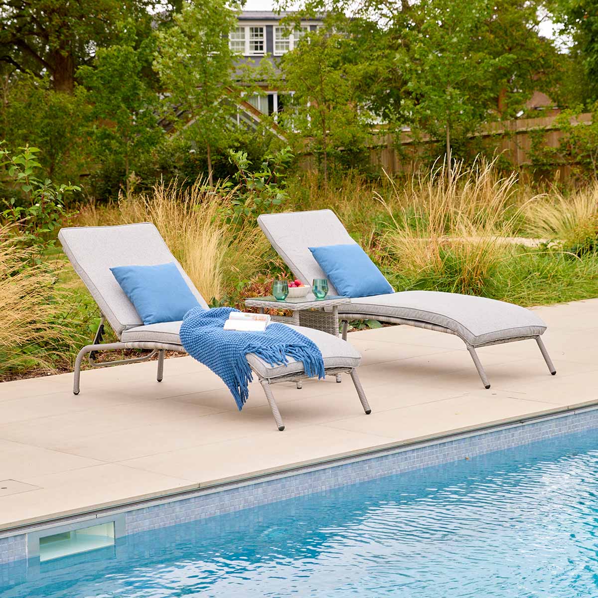 Monte Carlo Stone Sunlounger Duo Set
