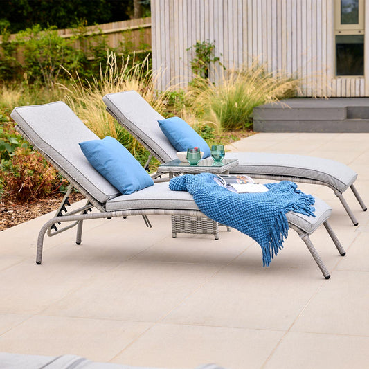 Monte Carlo Stone Sunlounger Duo Set