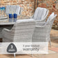 Monte Carlo Stone 6 Seat Dining Set with Weave Lazy Susan and 3.0m Parasol