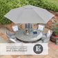 Monte Carlo Stone 8 Seat Dining Set with Weave Lazy Susan and 3.0m Parasol