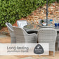 Monte Carlo Stone 8 Seat Dining Set with Weave Lazy Susan and 3.0m Parasol