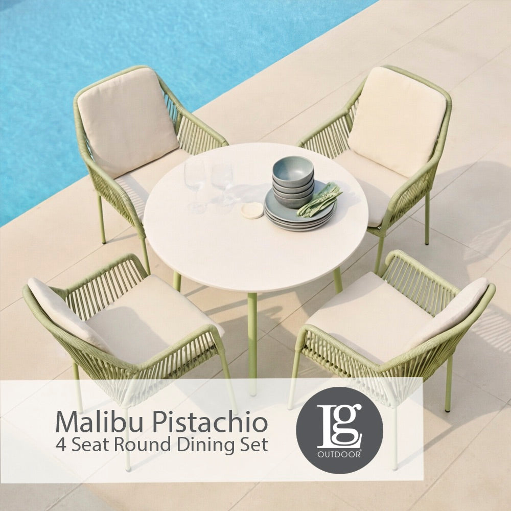 Malibu Pistachio 4 Seat Round Dining Set