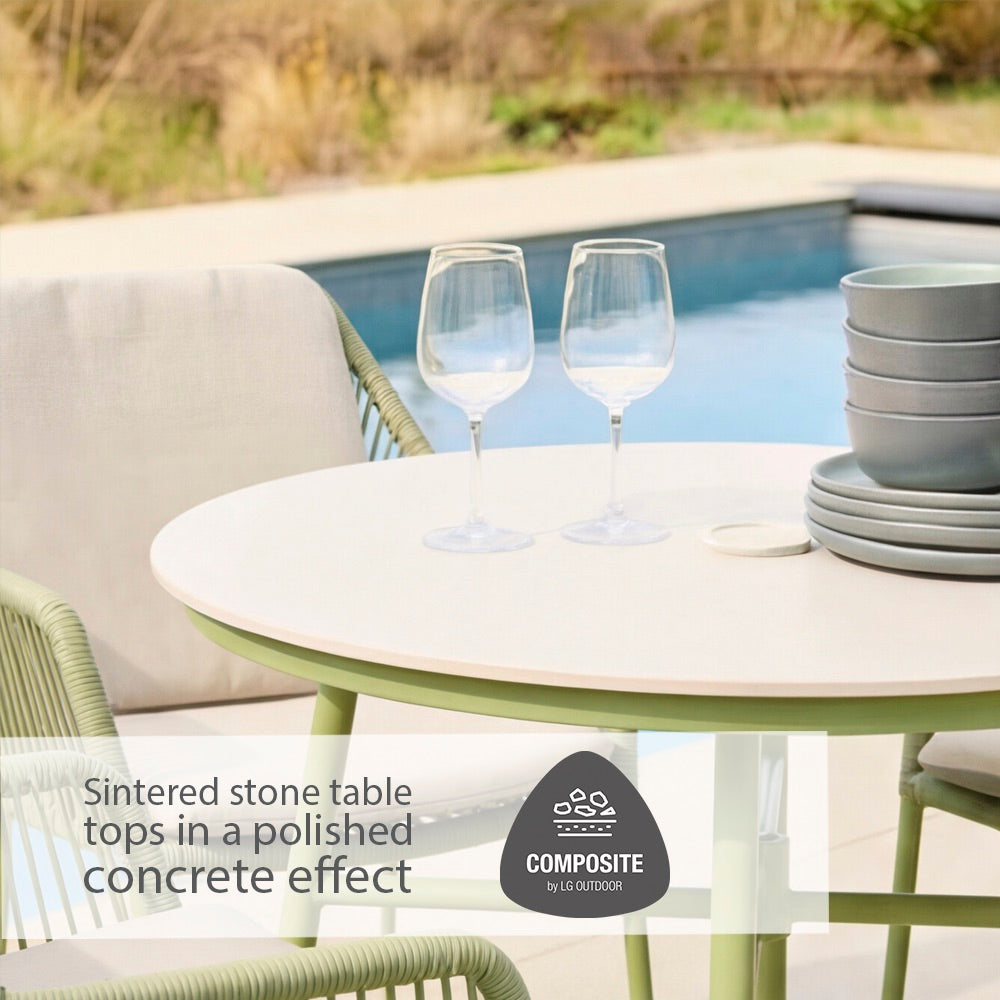 Malibu Pistachio 4 Seat Round Dining Set