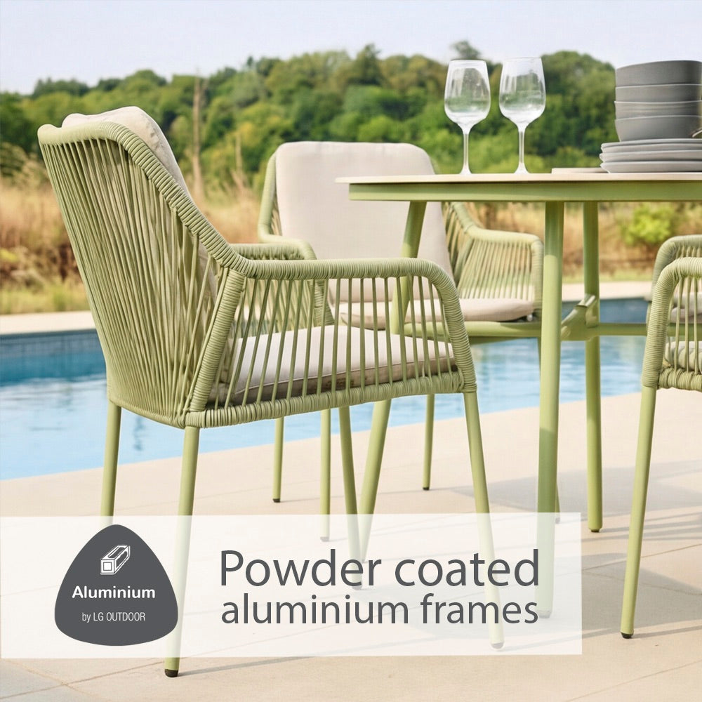 Malibu Pistachio 4 Seat Round Dining Set