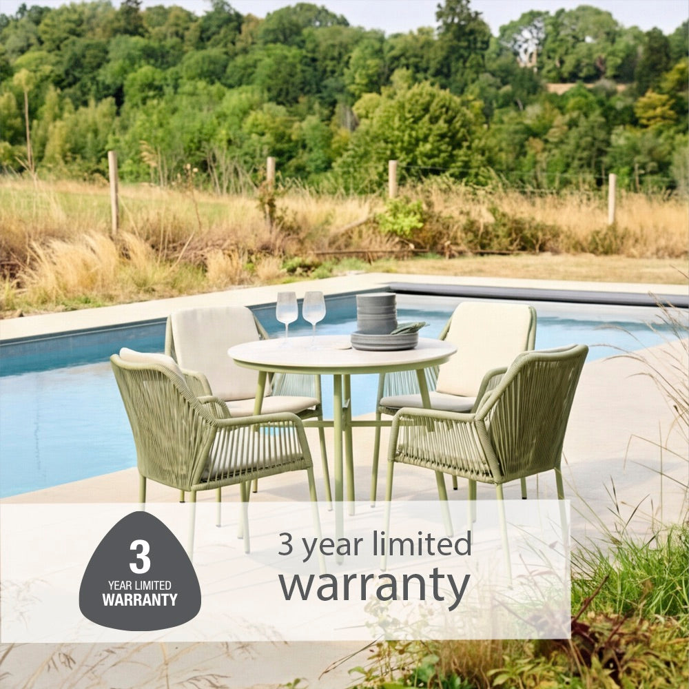 Malibu Pistachio 4 Seat Round Dining Set