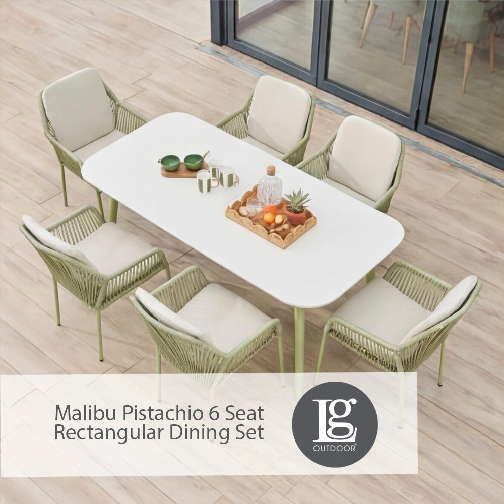 Malibu Pistachio 6 Seat Rectangular Dining Set