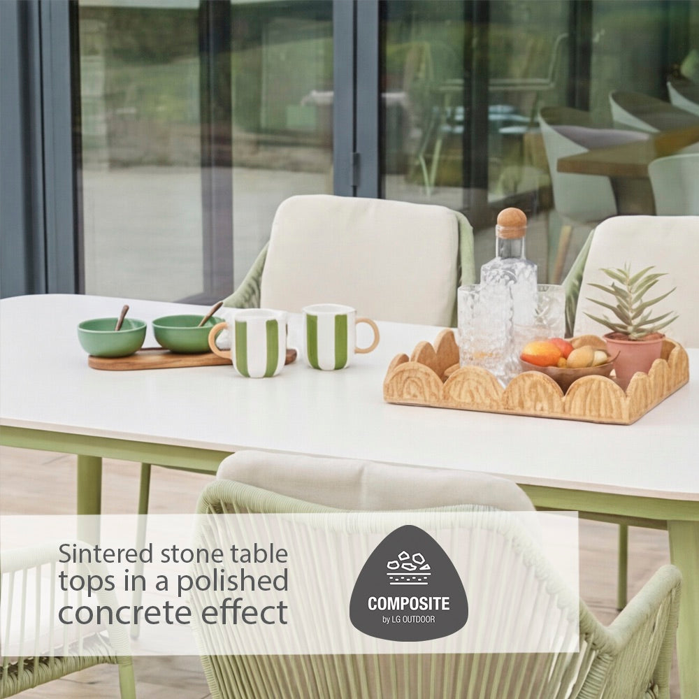Malibu Pistachio 6 Seat Rectangular Dining Set