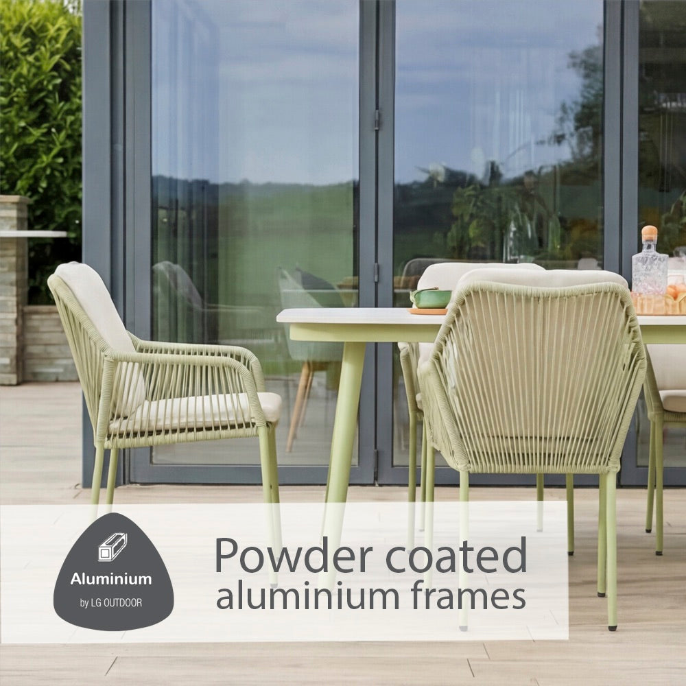 Malibu Pistachio 6 Seat Rectangular Dining Set