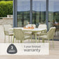 Malibu Pistachio 6 Seat Rectangular Dining Set