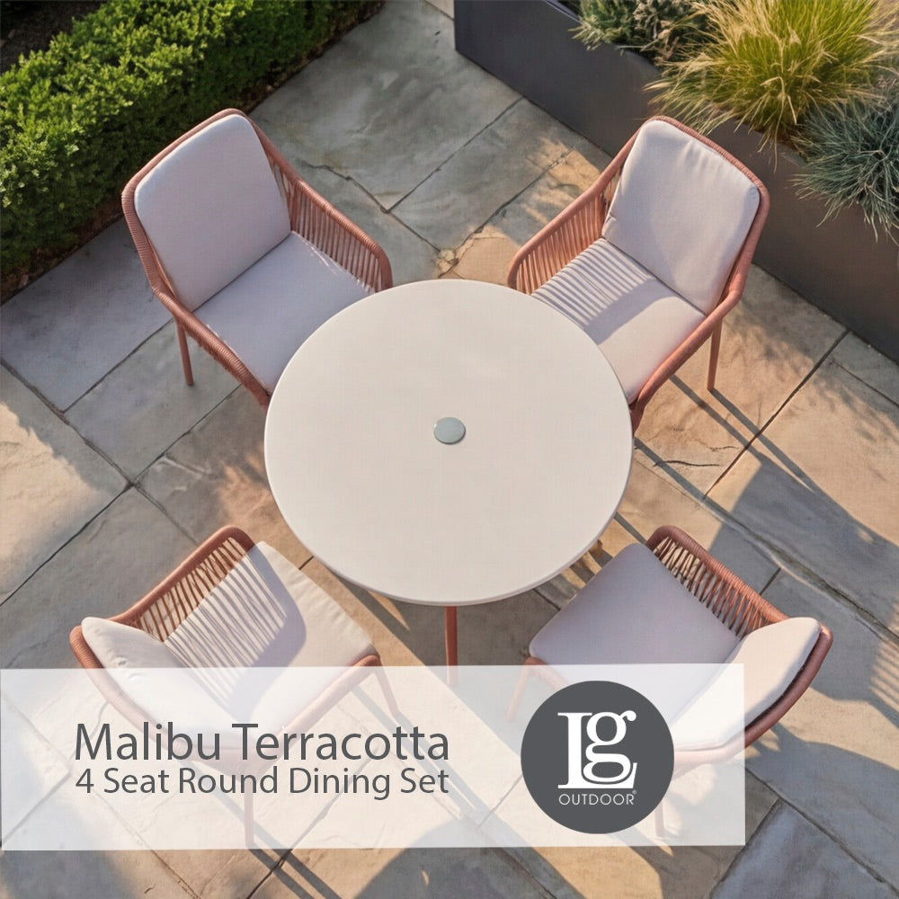 Malibu Terracotta 4 Seat Round Dining Set