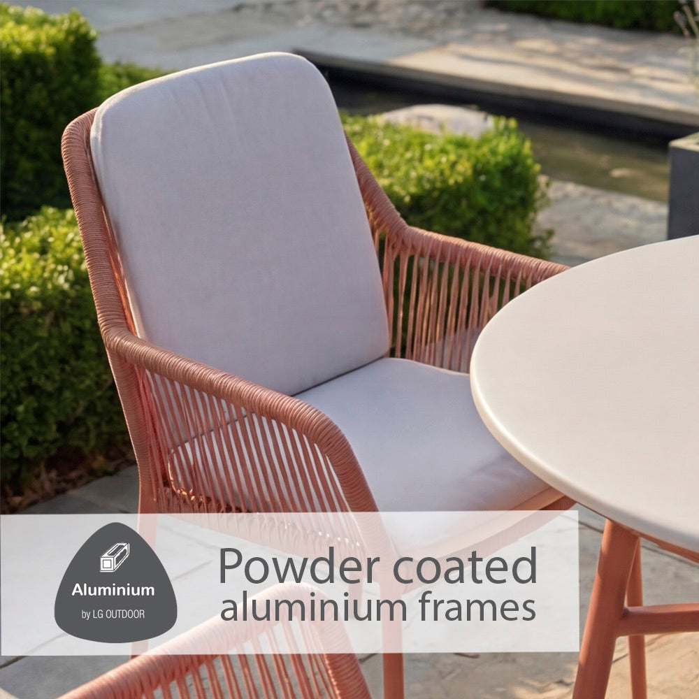 Malibu Terracotta 4 Seat Round Dining Set