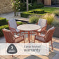 Malibu Terracotta 4 Seat Round Dining Set
