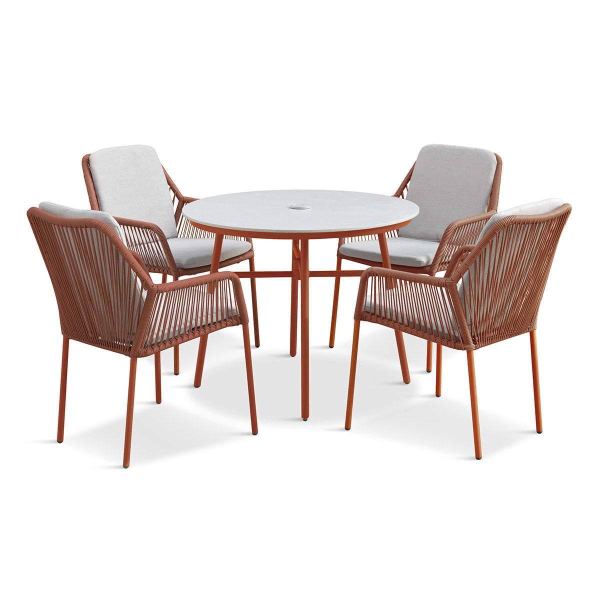 Malibu Terracotta 4 Seat Round Dining Set