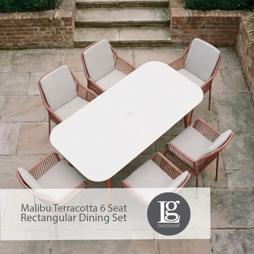 Malibu Terracotta 6 Seat Rectangular Dining Set