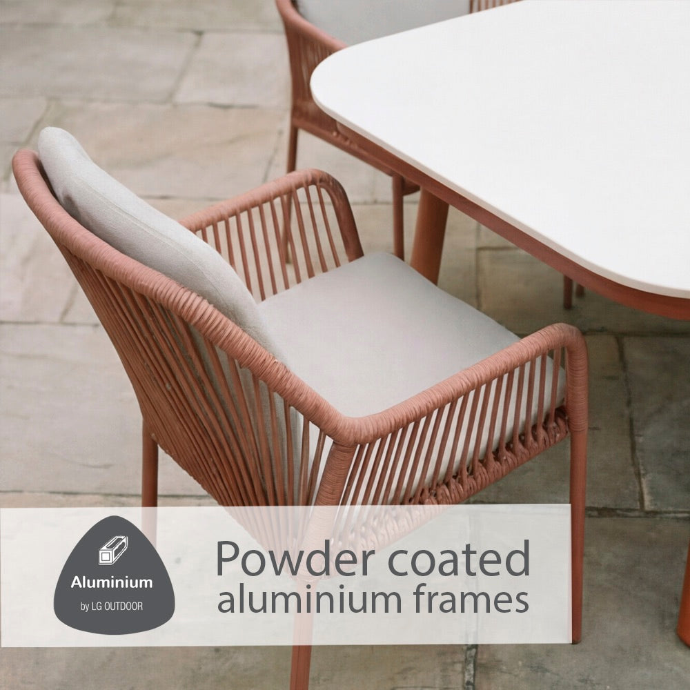 Malibu Terracotta 6 Seat Rectangular Dining Set