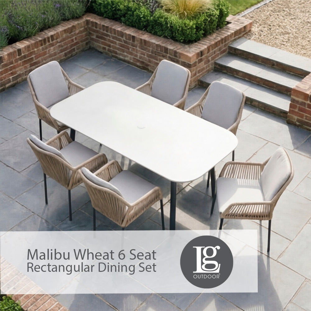 Malibu Wheat 6 Seat Rectangular Dining Set