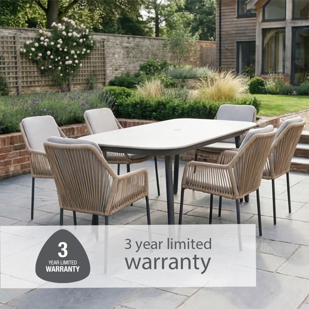 Malibu Wheat 6 Seat Rectangular Dining Set
