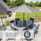 Milano 6 Seat Set with Highback Armchairs and 3.0m Parasol