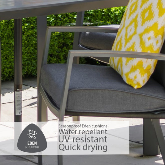 Milano 6 Seat Set with Highback Armchairs and 3.0m Parasol