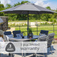 Milano 6 Seat Set with Highback Armchairs and 3.0m Parasol