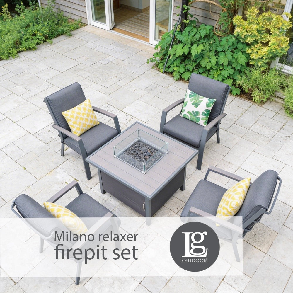 Milano Relaxer Firepit Set