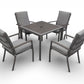 Milano Taupe 4 Seat Set with Highback Armchairs and 2.5m Parasol