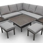 Milano Taupe Deluxe Modular Dining Set with Adjustable Table