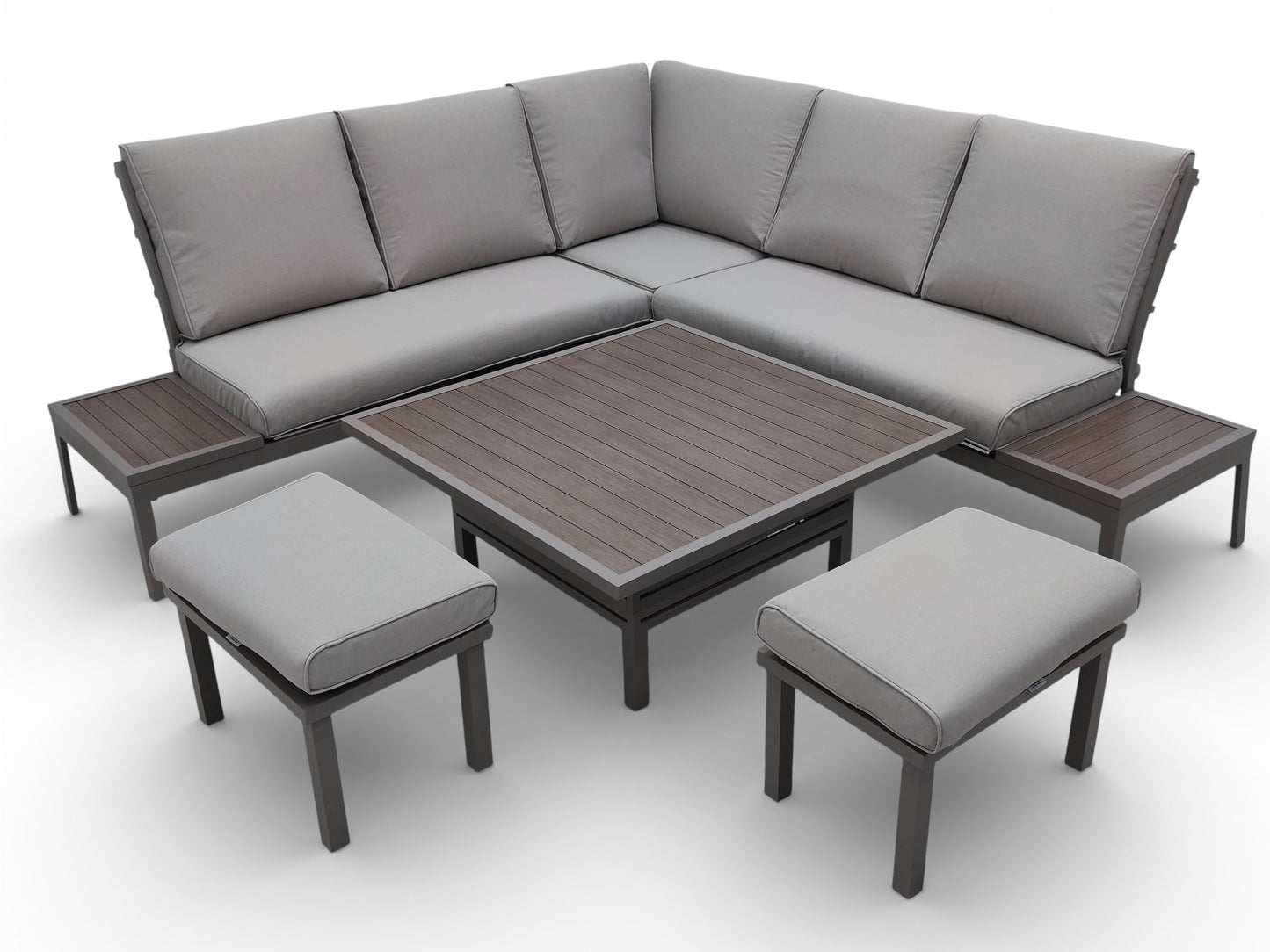 Milano Taupe Deluxe Modular Dining Set with Adjustable Table