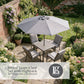 Milano Taupe 4 Seat Set with Highback Armchairs and 2.5m Parasol