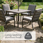 Milano Taupe 4 Seat Set with Highback Armchairs and 2.5m Parasol