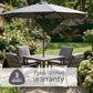 Milano Taupe 4 Seat Set with Highback Armchairs and 2.5m Parasol