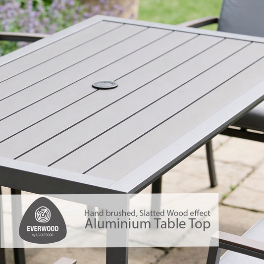 Milano Taupe 6 Seat Set with Highback Armchairs and 3.0m Parasol