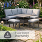 Milano Taupe Deluxe Modular Dining Set with Adjustable Table